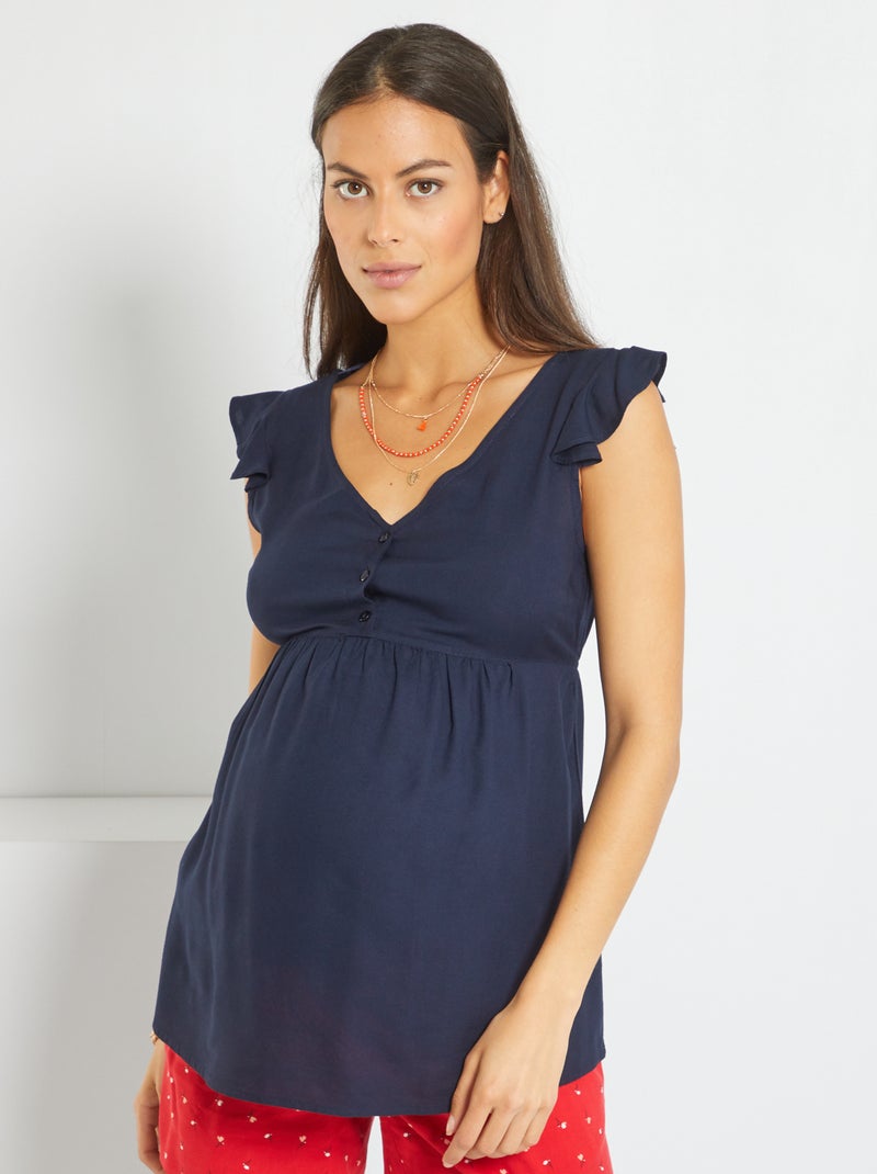 Blusa para amamentação sem mangas Azul Marinho - Kiabi