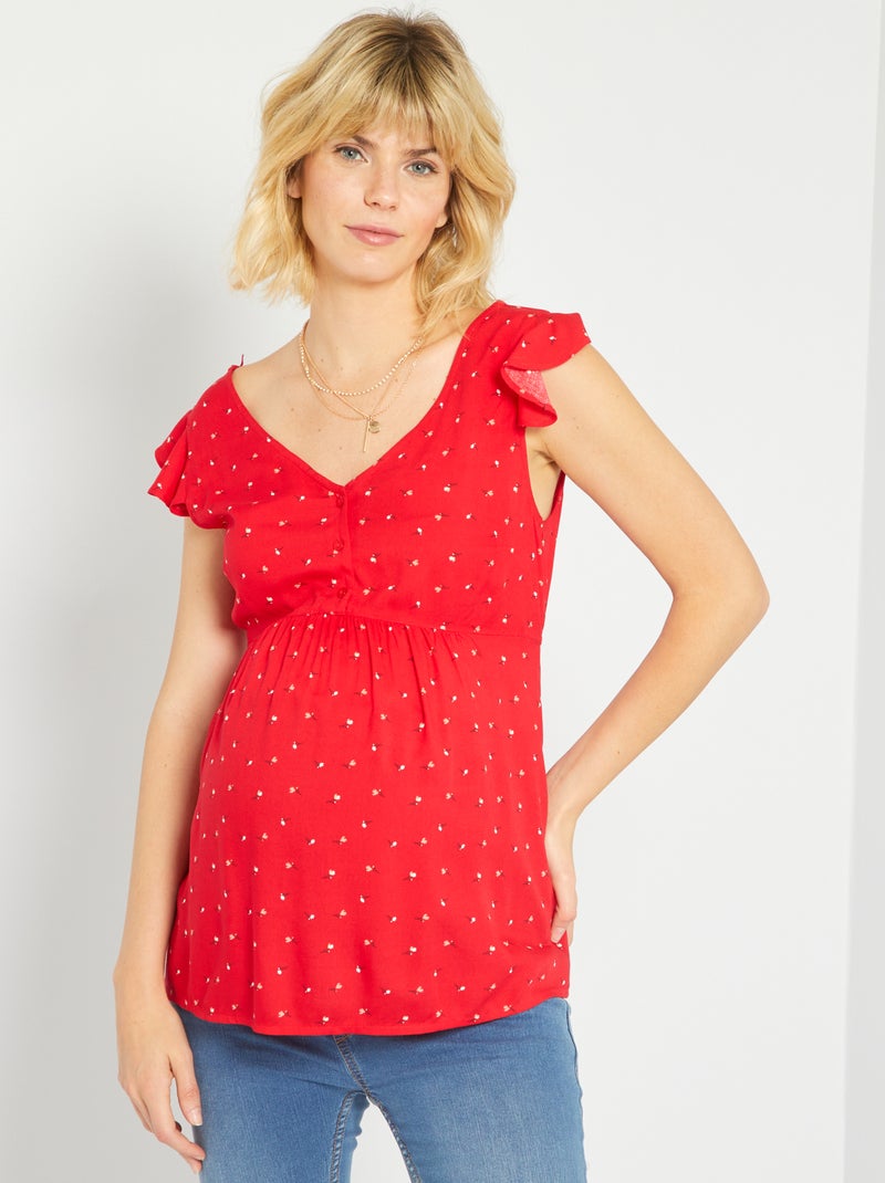 Blusa para amamentação sem mangas VERMELHO - Kiabi