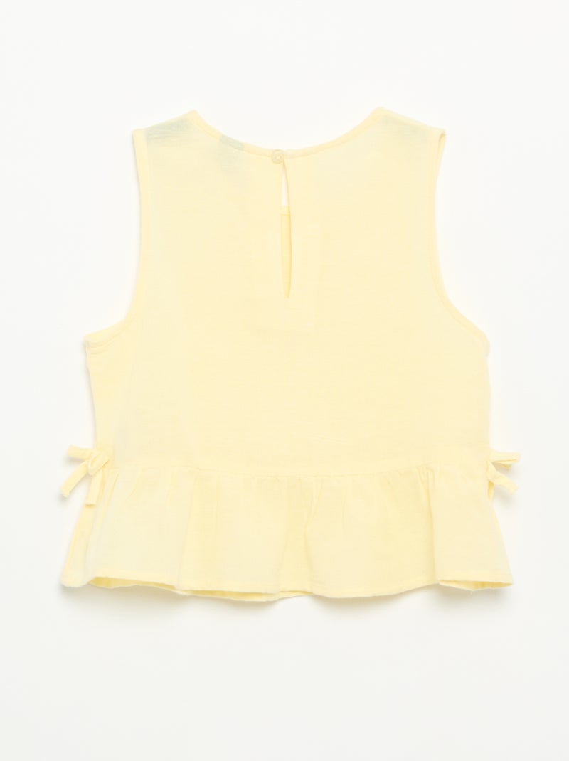 Blusa peplum com laços fantasia Amarelo - Kiabi