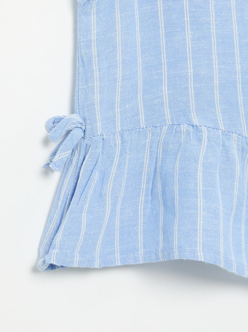Blusa peplum com laços fantasia Azul - Kiabi