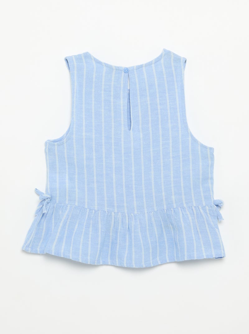 Blusa peplum com laços fantasia Azul - Kiabi