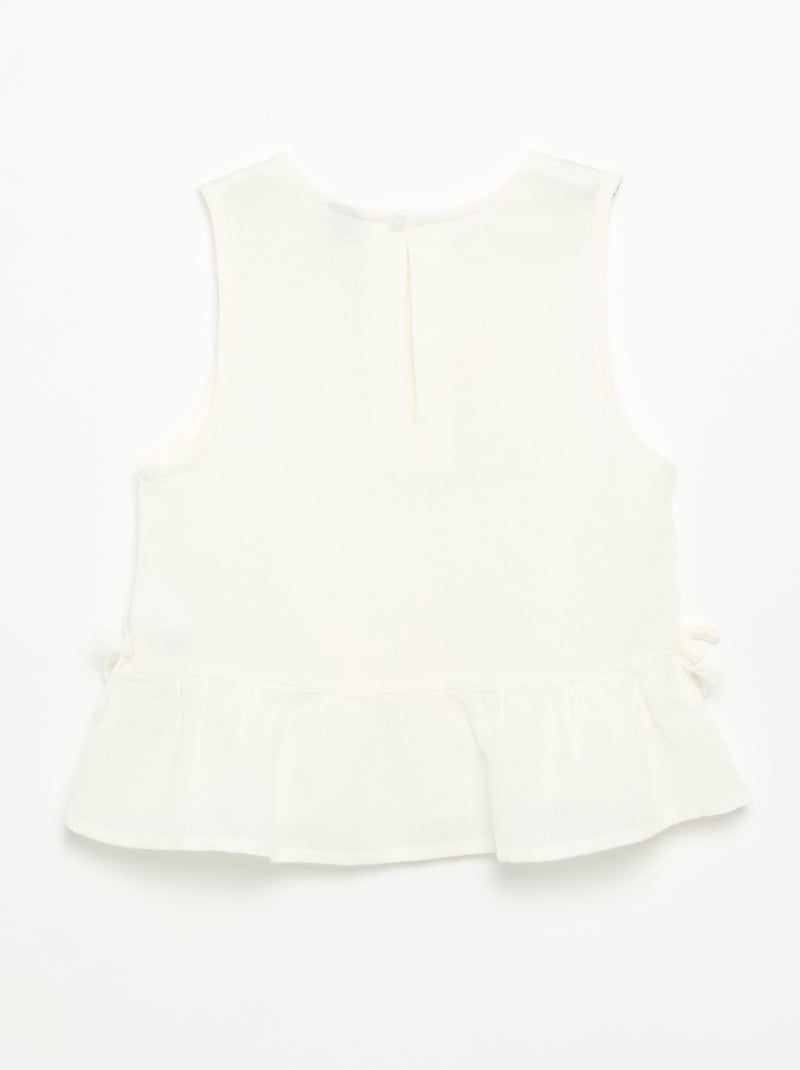 Blusa peplum com laços fantasia Branco - Kiabi