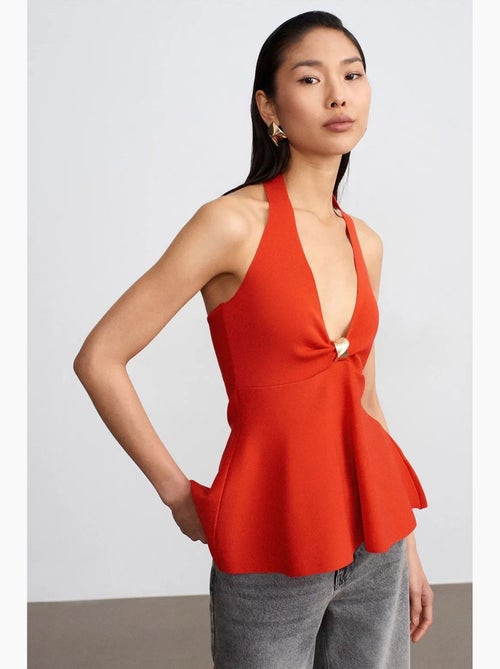 Blusa peplum halter sem costuras dilvin - Kiabi