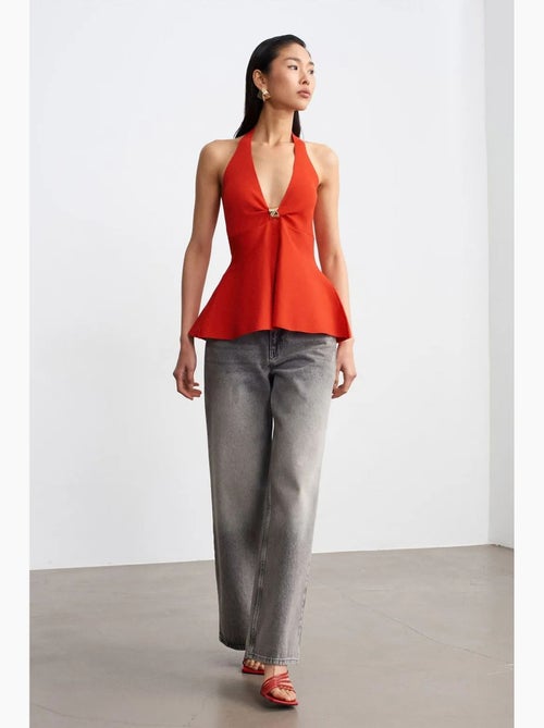 Blusa peplum halter sem costuras dilvin - Kiabi