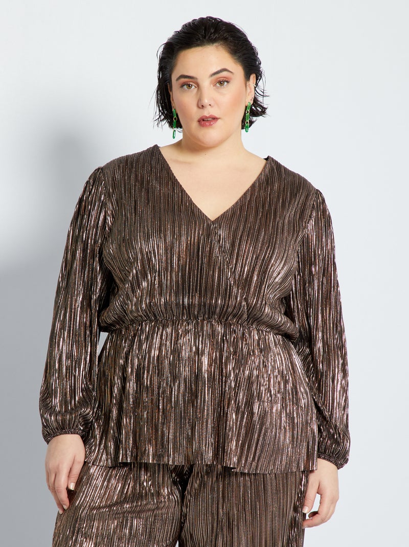 Blusa plissada CINZA - Kiabi