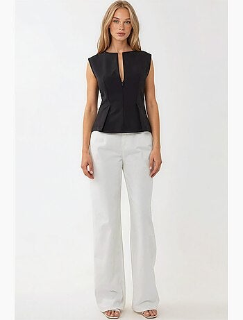 Blusa plissada slim fit com fecho de correr hiccup