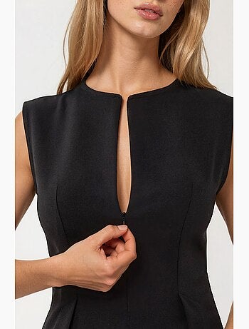 Blusa plissada slim fit com fecho de correr hiccup