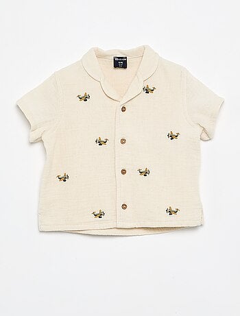 Blusa plumeti em gaze de algodão