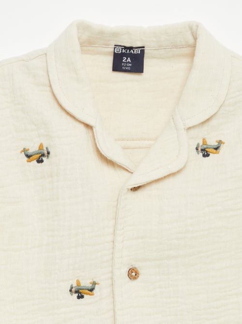 Blusa plumeti em gaze de algodão - Kiabi