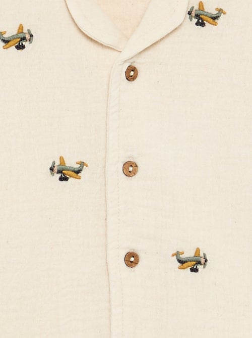 Blusa plumeti em gaze de algodão - Kiabi