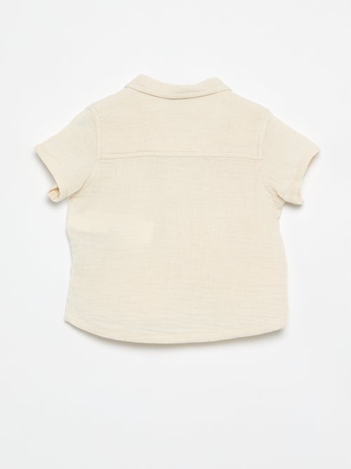 Blusa plumeti em gaze de algodão - Kiabi