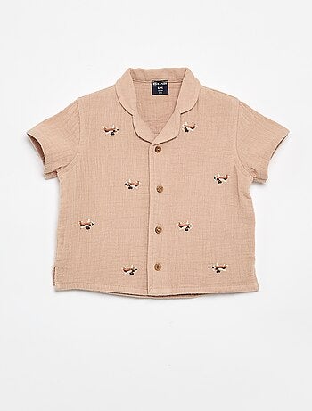 Blusa plumeti em gaze de algodão