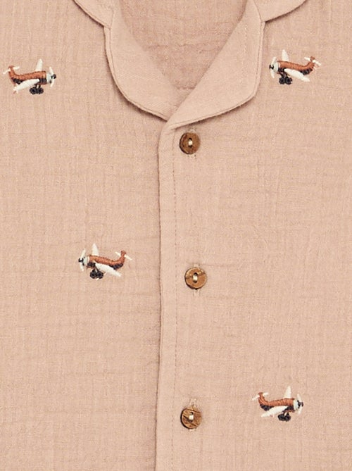 Blusa plumeti em gaze de algodão - Kiabi