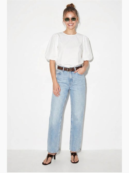 Blusa popelina de algodão para atar à frente lucci - Kiabi Blusa popelina de algodão para atar à frente lucci - Kiabi