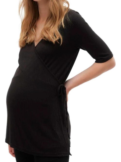 Blusa Preta de Maternidade Mamalicious Trinity para Mulher - Kiabi Blusa Preta de Maternidade Mamalicious Trinity para Mulher - Kiabi