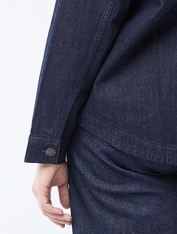 Blusa reta em denim