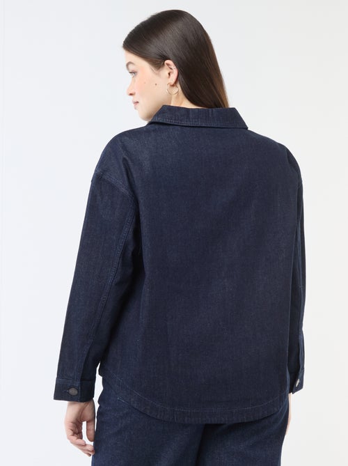 Blusa reta em denim - Kiabi