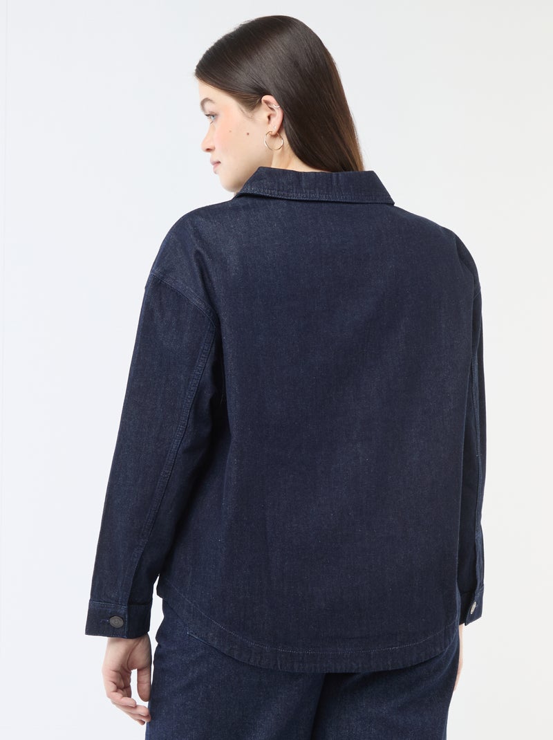 Blusa reta em denim Azul - Kiabi