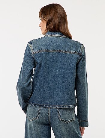Blusa reta em ganga