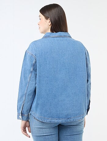 Blusa reta em denim