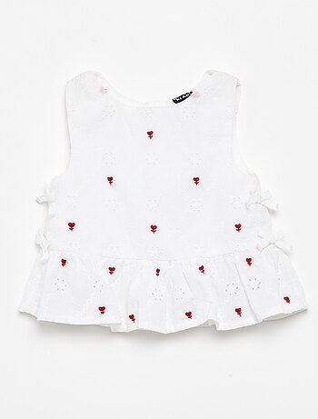 Blusa sem mangas com bordados