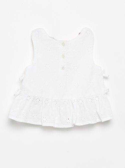 Blusa sem mangas com bordados - Kiabi