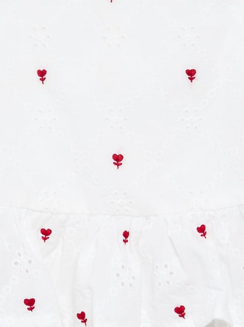 Blusa sem mangas com bordados Bege - Kiabi