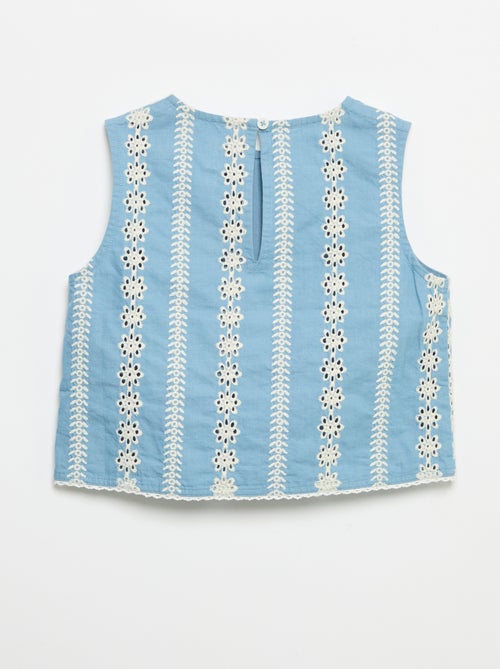 Blusa sem mangas com bordados por toda a peça - Kiabi Blusa sem mangas com bordados por toda a peça - Kiabi