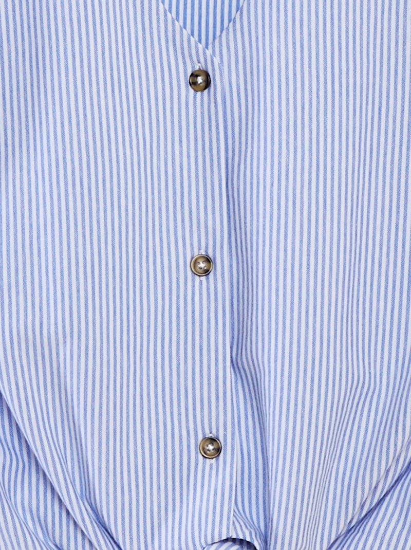 Blusa sem mangas com botões e laço 'JDY' AZUL - Kiabi
