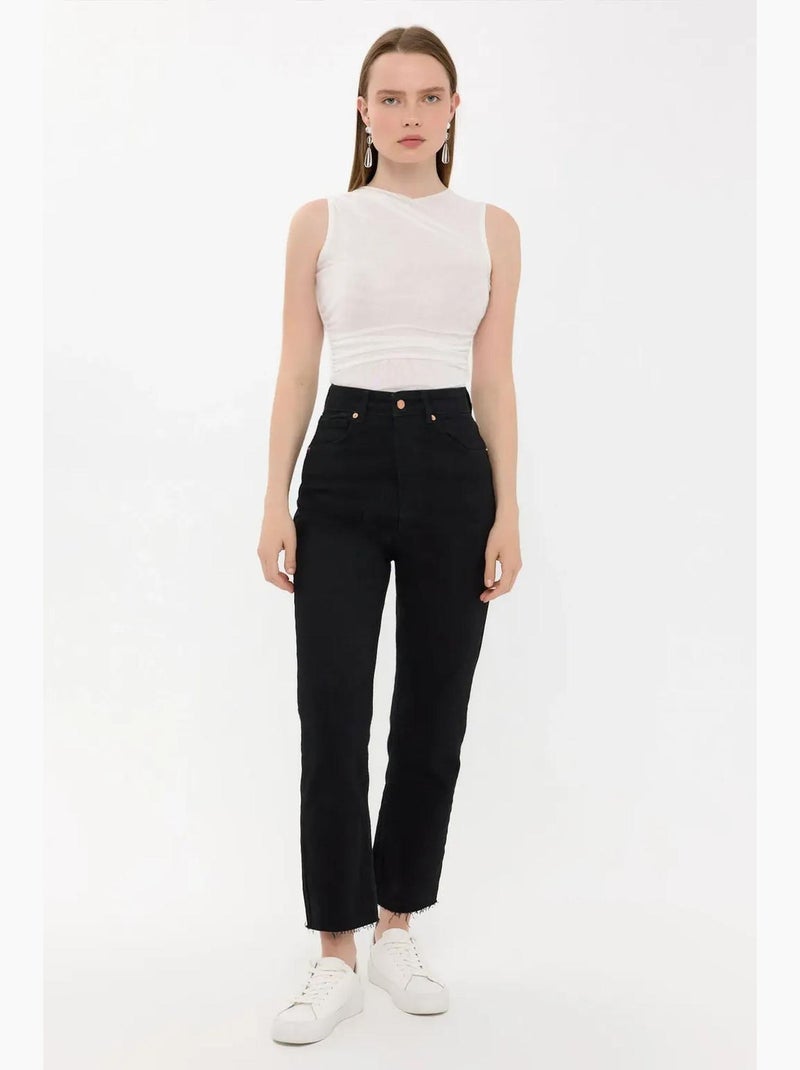 Blusa sem mangas com decote redondo hiccup Branco - Kiabi