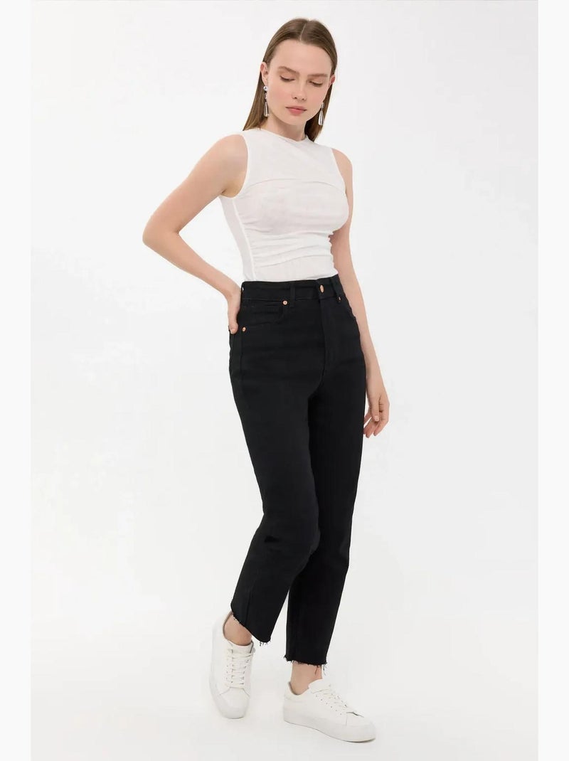 Blusa sem mangas com decote redondo hiccup Branco - Kiabi