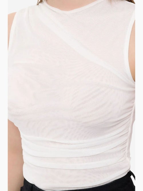 Blusa sem mangas com decote redondo hiccup - Kiabi Blusa sem mangas com decote redondo hiccup - Kiabi
