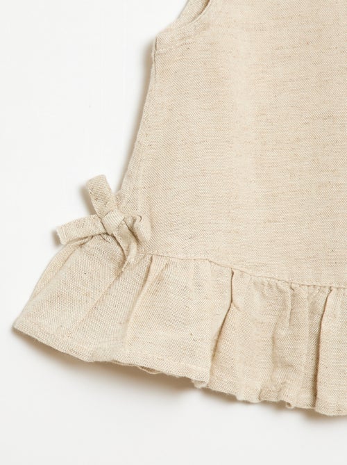 Blusa sem mangas com folhos e laços - Kiabi