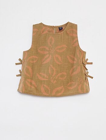 Blusa sem mangas com laços