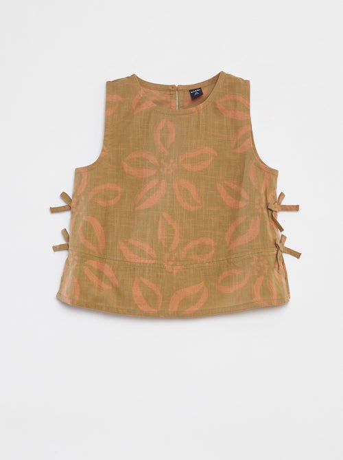 Blusa sem mangas com laços - Kiabi