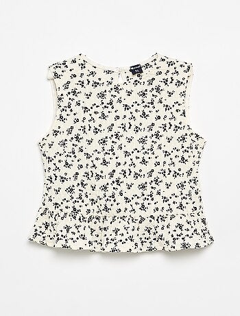 Blusa sem mangas com textura waffle