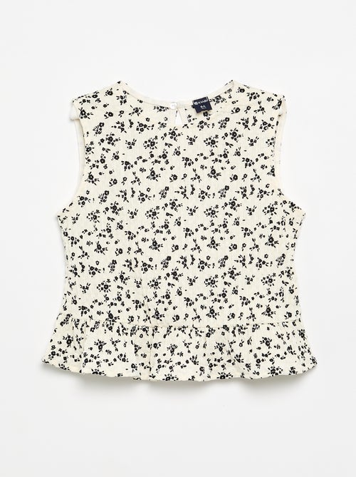 Blusa sem mangas com textura waffle - Kiabi