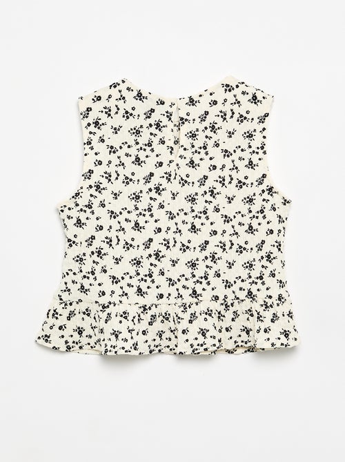 Blusa sem mangas com textura waffle - Kiabi