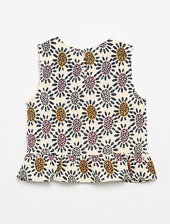 Blusa sem mangas com textura waffle