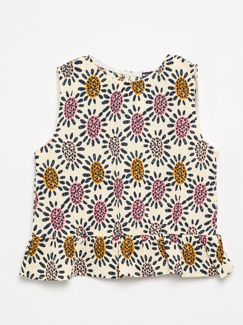 Blusa sem mangas com textura waffle - Kiabi