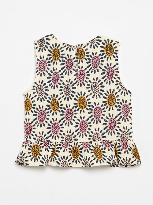 Blusa sem mangas com textura waffle - Kiabi