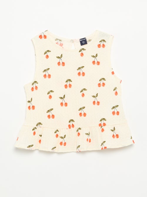Blusa sem mangas com textura waffle - Kiabi