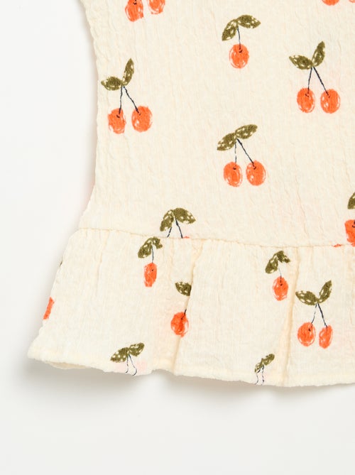 Blusa sem mangas com textura waffle - Kiabi