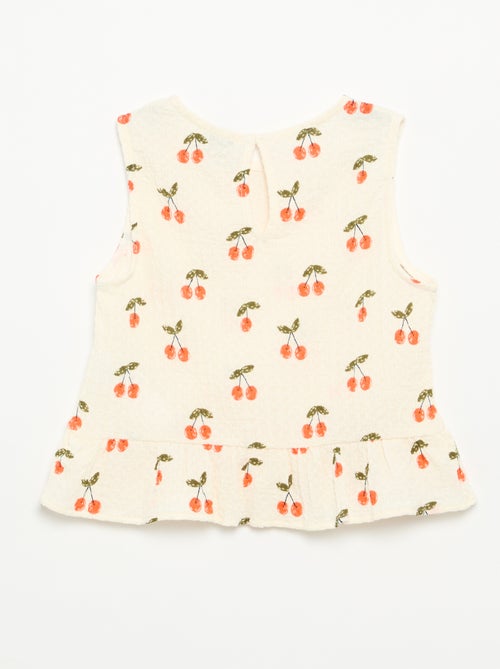 Blusa sem mangas com textura waffle - Kiabi