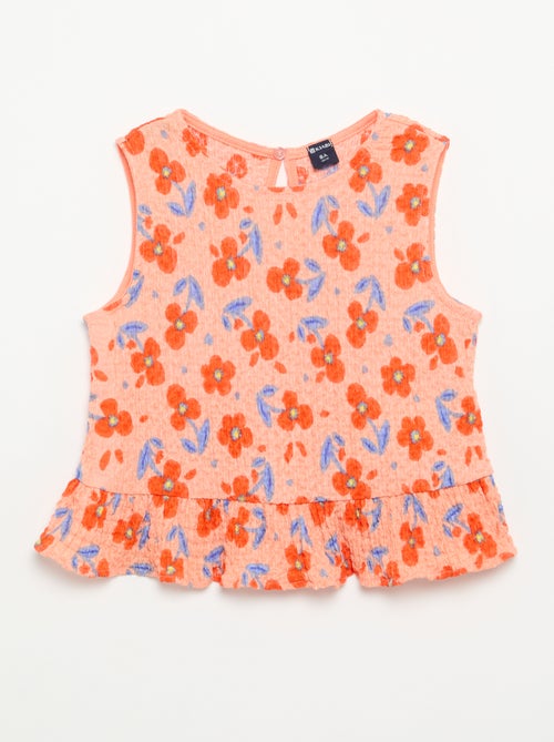 Blusa sem mangas com textura waffle - Kiabi