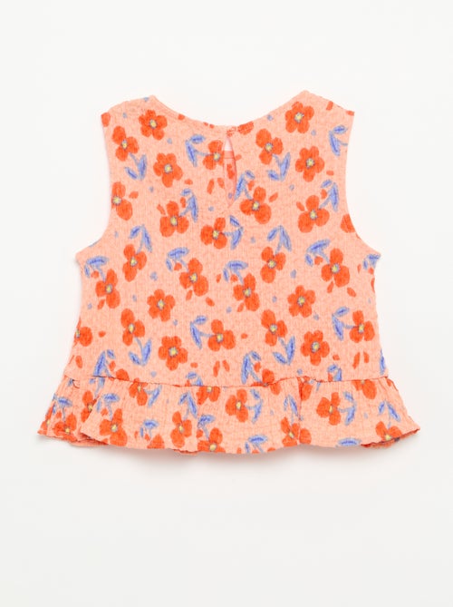 Blusa sem mangas com textura waffle - Kiabi
