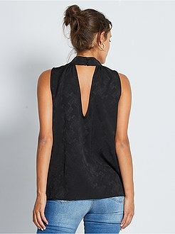 Blusa sem mangas, gola subida - Kiabi