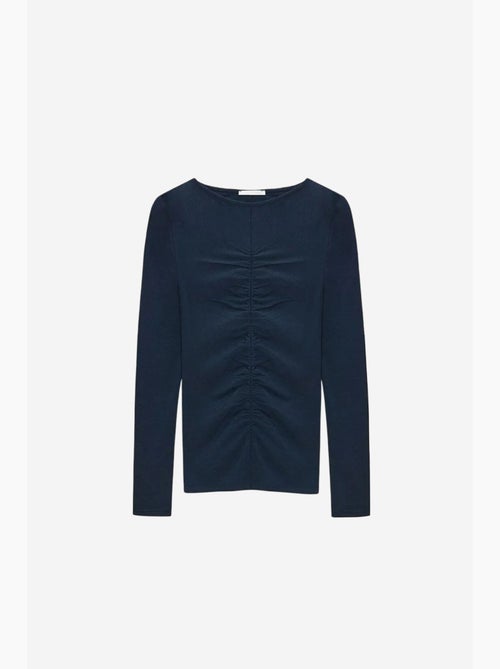 Blusa slim fit com decote barco e manga comprida dilvin - Kiabi