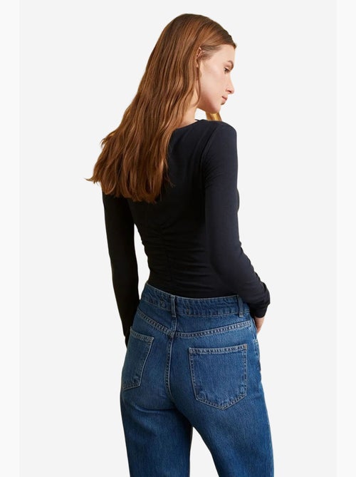 Blusa slim fit com decote barco e manga comprida dilvin - Kiabi