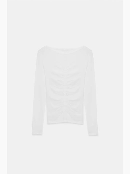Blusa slim fit com decote barco e manga comprida dilvin - Kiabi